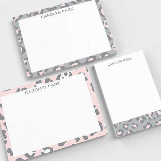 Pink Leopard Flat Note Card Collection